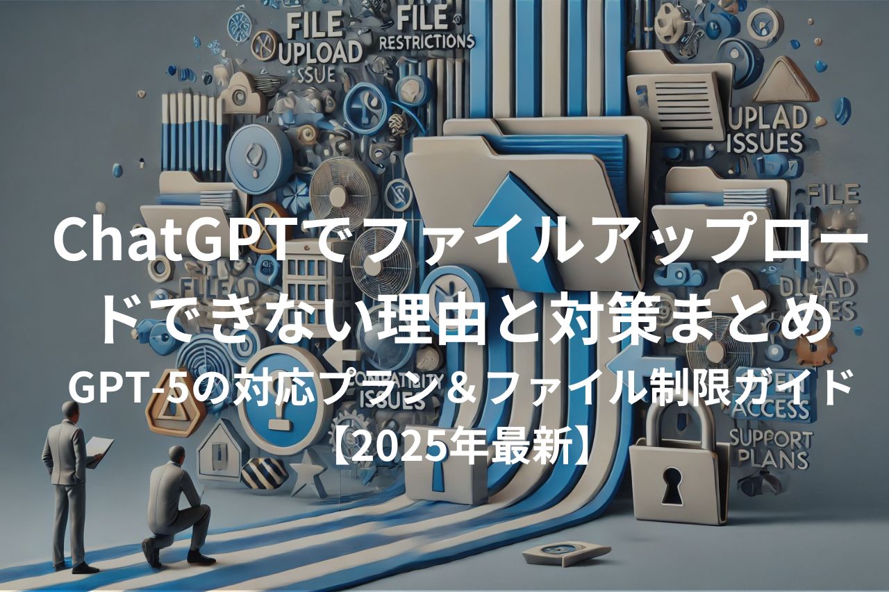 ChatGPTでファイルアップロードできない理由と対策まとめ｜GPT-5の対応プラン＆ファイル制限ガイド【2025年最新】